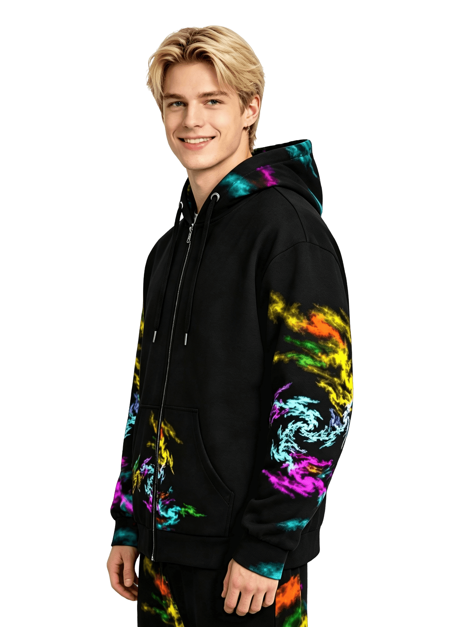 Unisex zip hoodie Dragon Colorful
