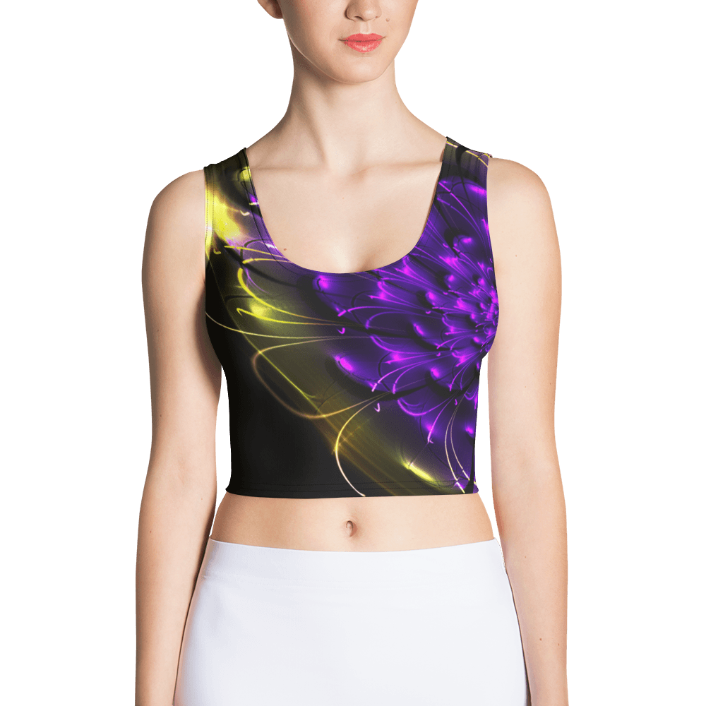 Crop Top Flower Heart Purple Gold