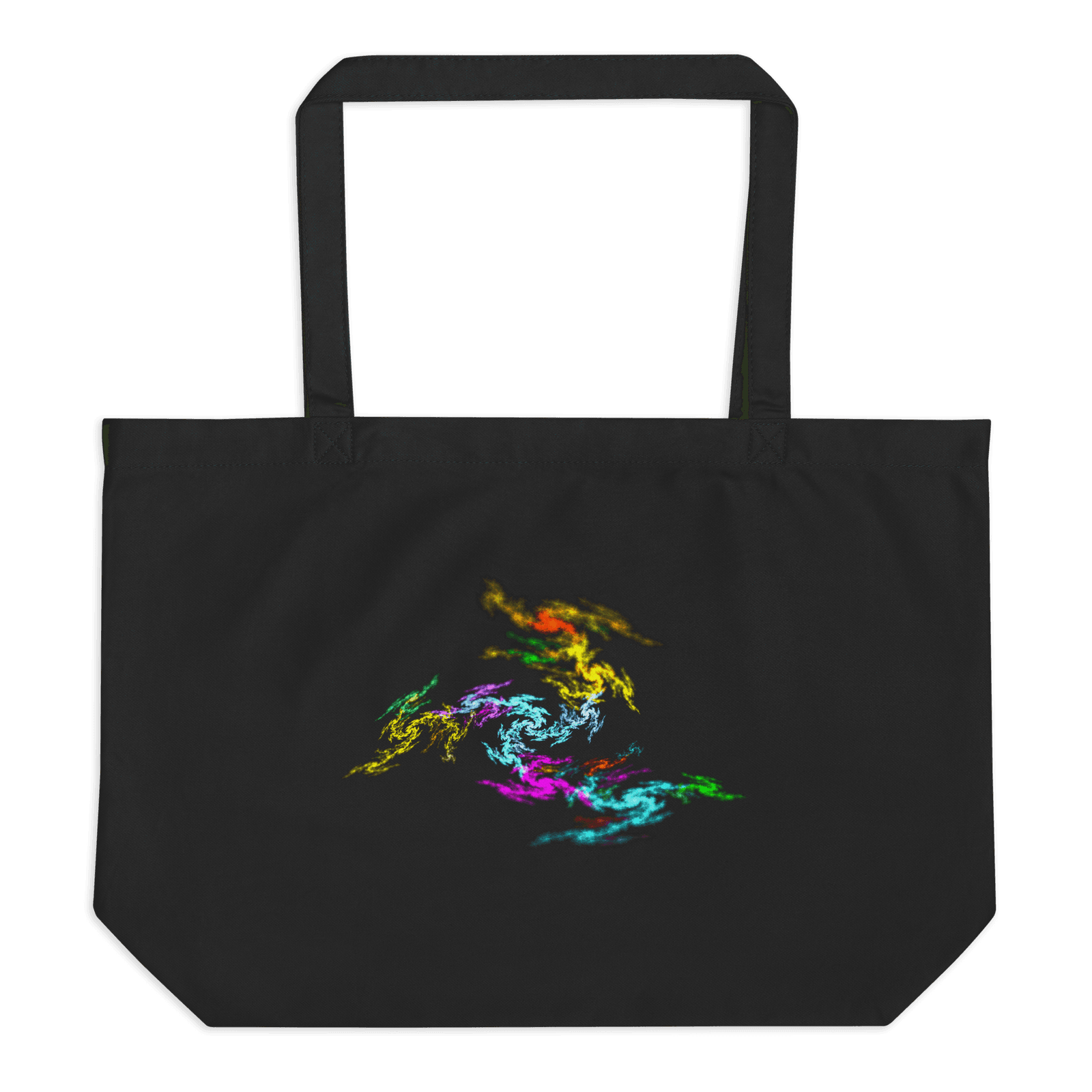 Large organic tote bag Dragon Colorful